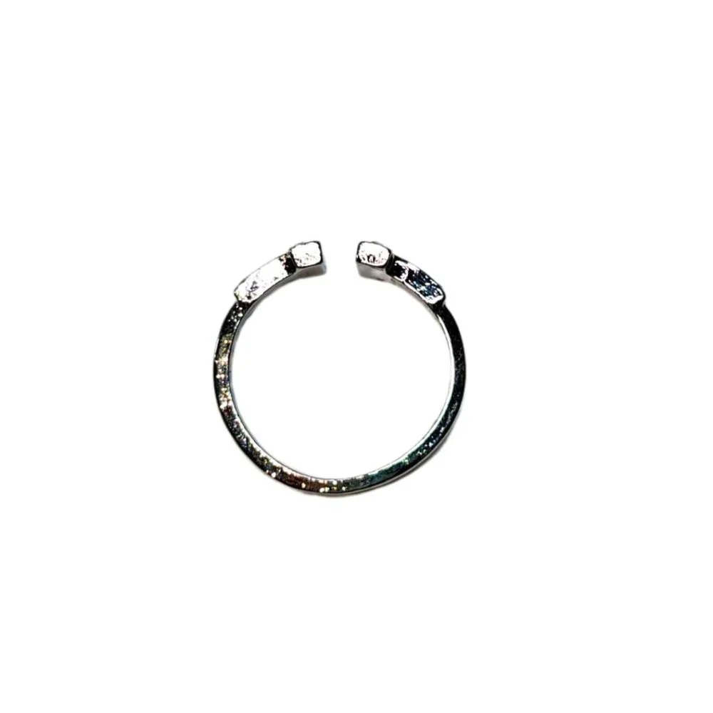 SOLD Adjustable Silver-Tone Stackable 'T' Wire Ring - NWT - Picture 4 of 7